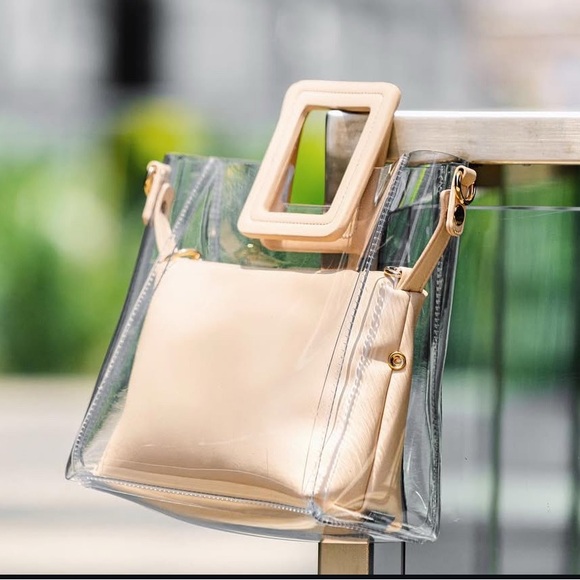 MMS Design Studio Clear Tote with Bag-in-Bag Insert - Cream - Picture 1 of 14